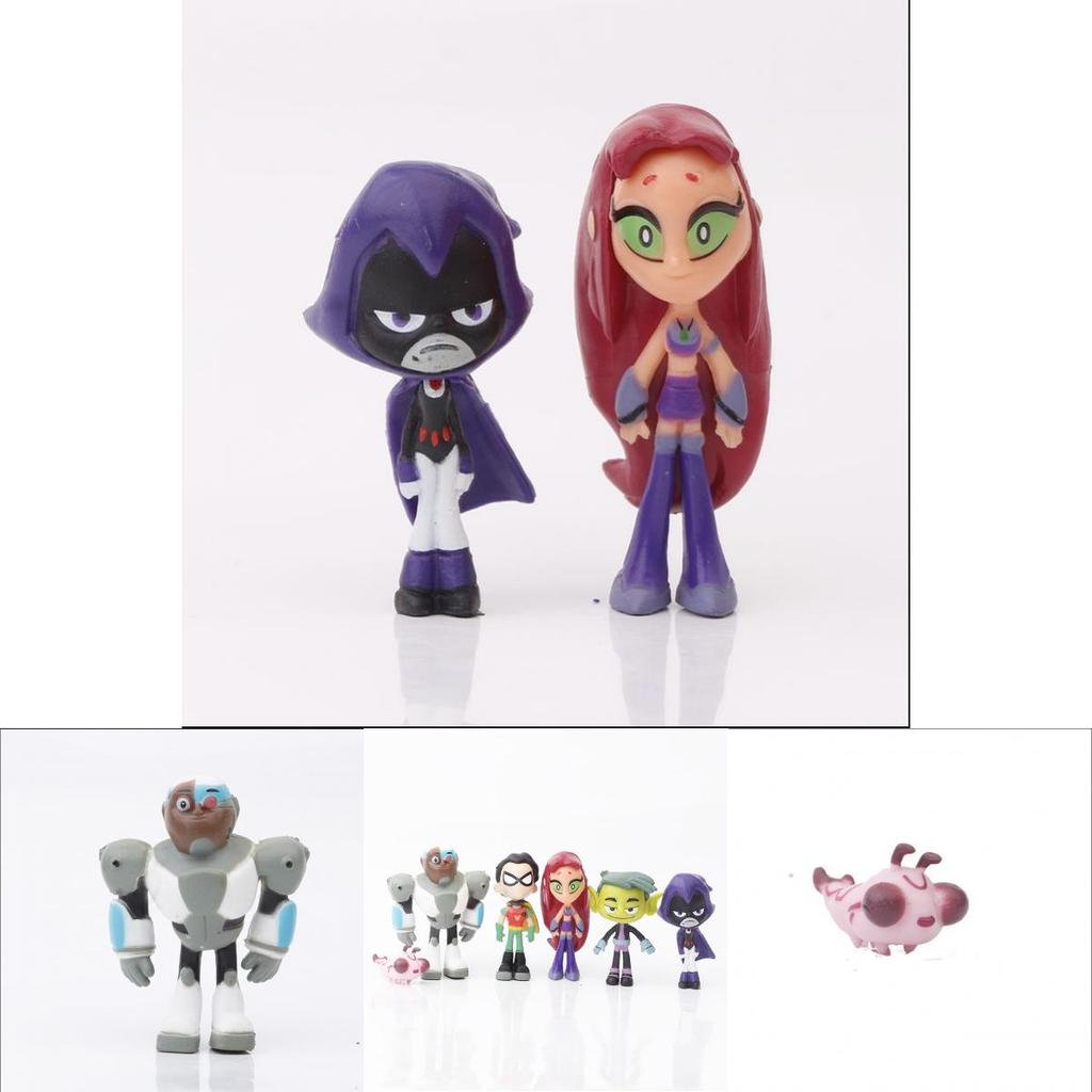 Adorable Teen Titans Go Figure Set Featuring Robin Raven Beast Boy And Starfire