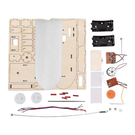 1 Set DIY Ferngesteuertes Boot Modellbausatz Handgefertigtes Holzpuzzle RC Schiffsbau Handwerk Kinder STEM Pädagogisches Physik Wissenschaft Experiment Spielzeug