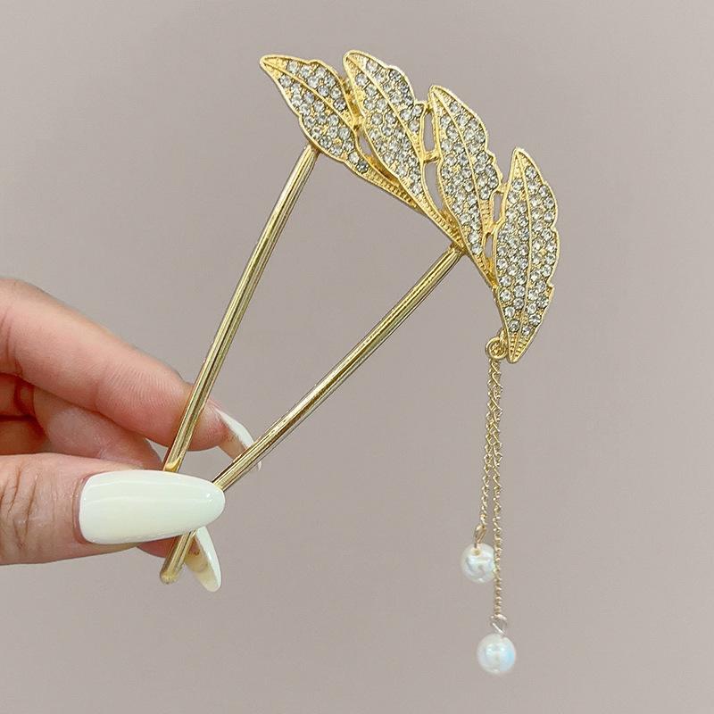 New Hairpin Female Disc Hair Artifact U-shaped Fixed Four Toothed Insert Comb Hairpin Ancient Style Flower Headpiece