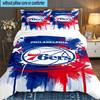 76ers Basketball Team 3-teiliges Bettwäscheset, Enthält 1 Bettbezug und 2 Kissenbezüge, Perfektes Geschenk für Weihnachten, Ideal für Schlafzimmer, Studentenwohnheim