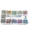 8-Color 7x7 Double-Sided Diamond Nail Metal Snap Buttons (400 Sets) with Installation Tools - DIY Male-Female Cap Studs
