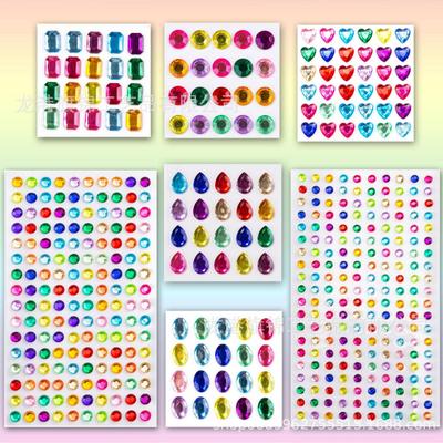 Edelstein Prinzessin Cartoon Aufkleber: Acryl-Diamant-, Herz- und Sternen-Designs für Kinder