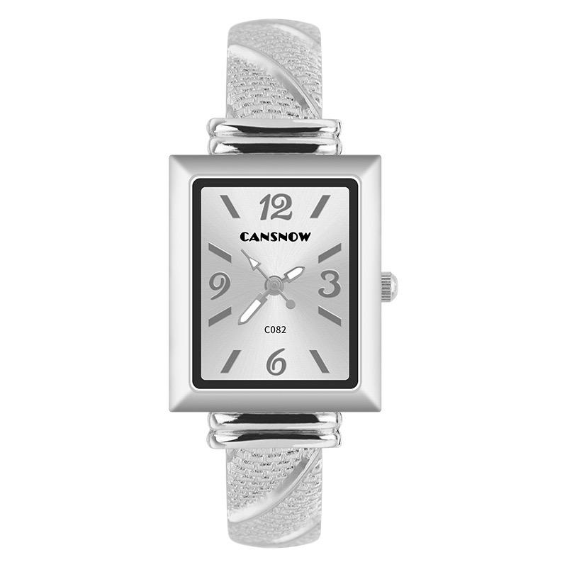 Fashion Womens Watches Stainless Steel Bracelet Quartz Wrist Watch for Ladies New Design Rectangle Dial Female Clock