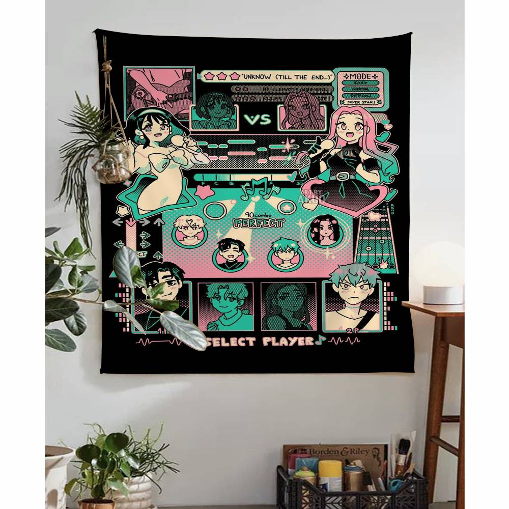 Alien Stage Anime Tapestry Art Printing Japanese Wall Tapestry Anime Wall Hanging Home Decor