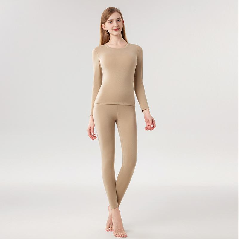 Autumn and winter German velvet thermal underwear women's suit antibacterial velvet thickened heating lead long johns
