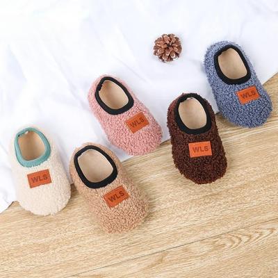 Winter Warme Baby Hausschuhe Kleinkind Plüsch Boden Socke Schuhe Jungen Mädchen Kinder Weiche Anti-slip Wanderschuhe Indoor Hause kinder Schuhe