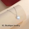 Original Necklace Round Moonstone Clavicle Chain Forest Small Fresh Girl Gift Fashion Simple Antler Pendant