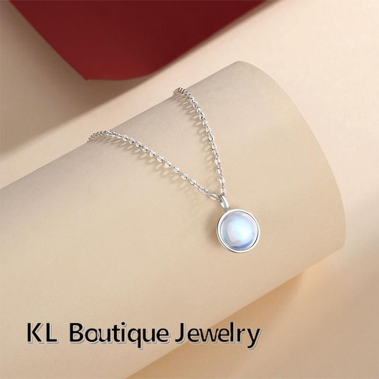 Original Necklace Round Moonstone Clavicle Chain Forest Small Fresh Girl Gift Fashion Simple Antler Pendant