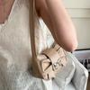 Soft Square Pleated Handbag Underarm Bow  Armpit Bag Sweet Bowknot Shoulder Bag  Outdoor