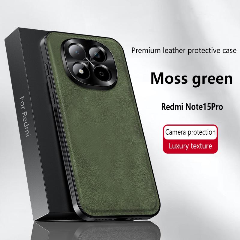 For Redmi Note 15 Pro Case Magnetic Elegant Leather Wear-Resistant Lens Fully Covered Non-Slip Grip Edge Cover Shell