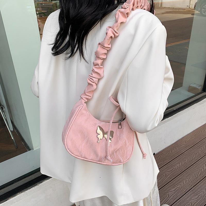 French Niche Design Single Shoulder Armpit Bag for Women Butterfly New Fashionable and Personalized Casual Crossbody Bag for Women