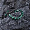 Handmade Adjustable Unisex Natural Malachite & Black Onyx Beaded Bracelet