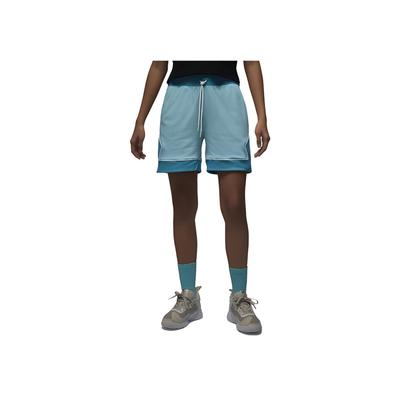 Solid Color Logo High Waist Drawstring Shorts Women Shorts Light-Blue DZ3353-464