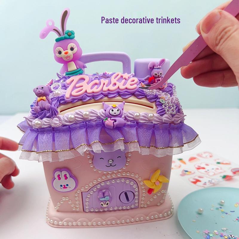 DIY Cartoon Girl Piggy Bank Kit - Creative Handmade Gift for Kids