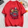 Energetic Dancing Lion Head Prints Mens T-Shirt Hip Hop O-Neck Short Sleeve Cotton Casual T Shirt Oversized Summer Top