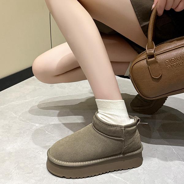 Winter Suede Thick-Sole Snow Boots Fleece-Lined Thickened Cotton Boots Casual Cotton Boots