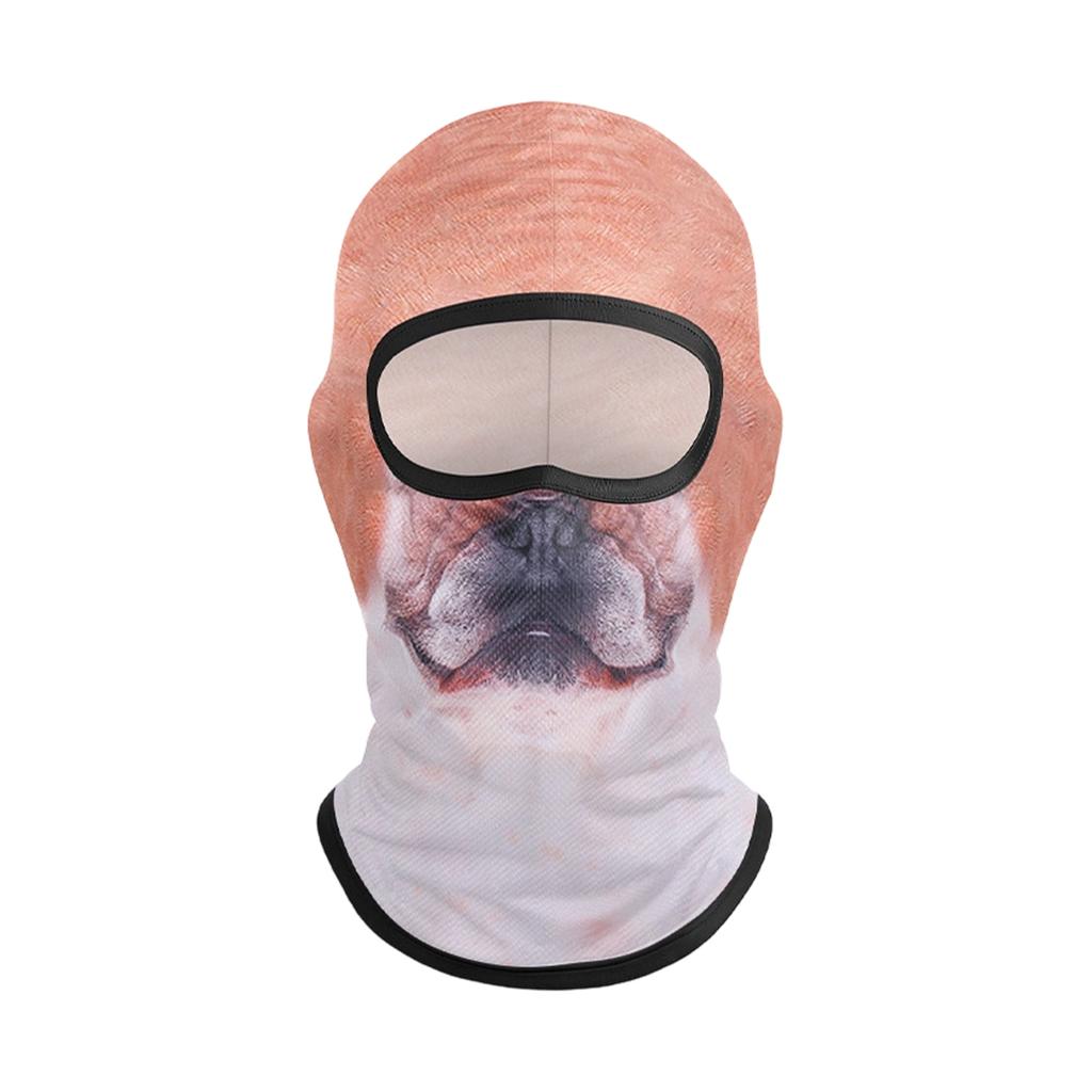Fall Winter Pullover Hat with Cute Pet Print and Full Face Neck Cover for Outdoor Use
