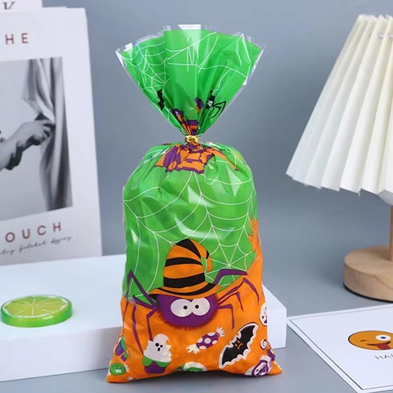 50PCS Pack Halloween Candy Bag Assorted Styles Pumpkin Ghost Bat Halloween Party Supplies Trick or Treat Gift Goodie Bag