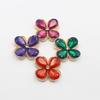 New 4 pieces of 25 * 29MM gold droplet protein alloy flower plate DIY clothing accessories hair accessories decoration accessori