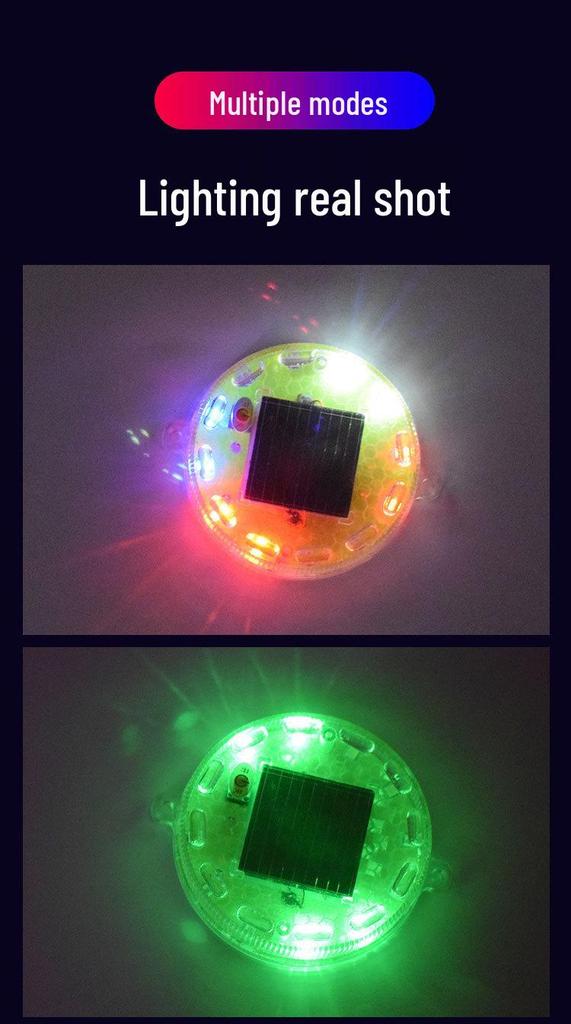 Solar-Powered LED Warning Lights for Cars/Motorcycles - No Wiring Needed