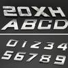 New 3D Metal 25mm Italic Car Letters Alphabet Emblem Numbers Chrome Labeling Auto Sticker Trunk Logo Letters Emblem Accessories