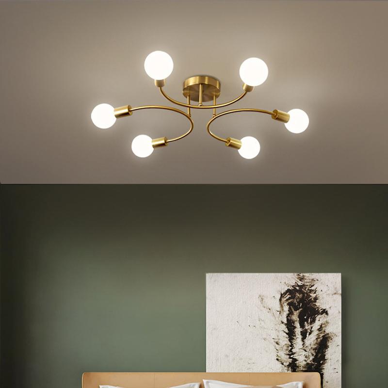 8 Bulb Gold LED Metal Suspension Modern Chandeliers Light Luxury Lustre Ceiling Pendant Lamp for Dining Room Living Room Bedroom