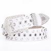 Witte Casual Jeans Riem voor Dames met Strass Steentjes Diamant Riem Nep PU Leer Tailleband Zwart en Rood