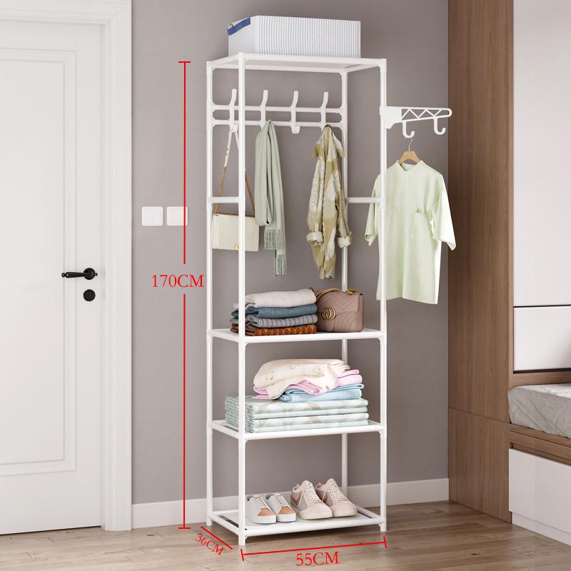 Fashionable Minimalist Double-Row Floor-Standing Coat & Hat Rack