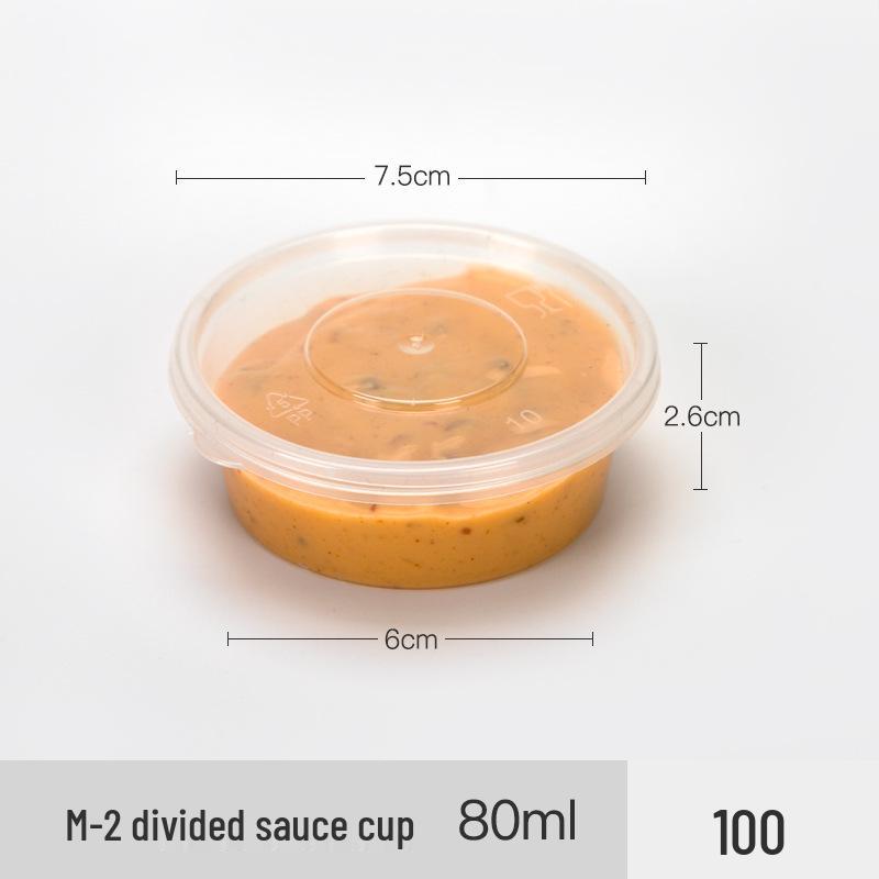 Petunia 100-Pack Disposable Plastic Sauce Cups for Seasoning and Fresh-Keeping