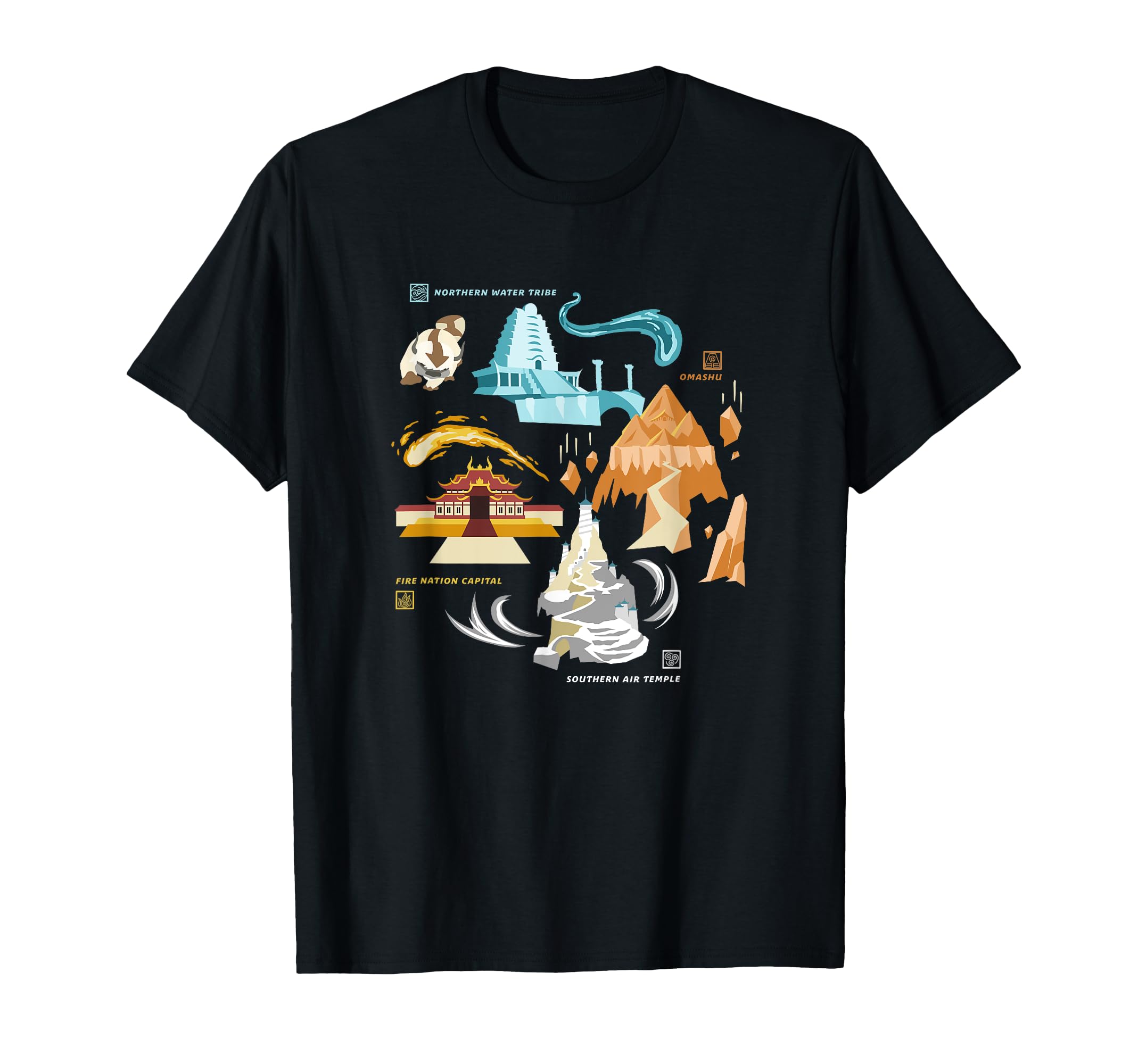 Avatar: The Last Airbender Four Nations Points of Interest T-Shirt