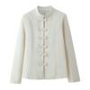 2026 Spring New European and American Cross-border Women's Clothing Fashion Stand-up Collar Buckle Satin Waist Jacket W017 008