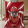 Austria Football Printed Flannel Blanket Skin Friendly Warm Decorative Throw for Indoor Couch Bed Daily Use