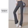 DAYCLOSET Flared Yoga Yoga150 Dark Women's Leggings, High-Waisted, Stretchy, Quick-Drying, (XL, Gray)
