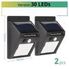 Outdoor Floor Lamp - Solar - 30 LED - PIR Motion Detector - Waterproof - 2 Pieces