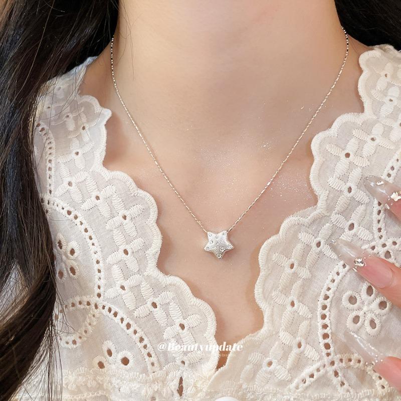 Korean ins zircon star necklace cold wind niche trend temperament collarbone chain light luxury high sense necklace women