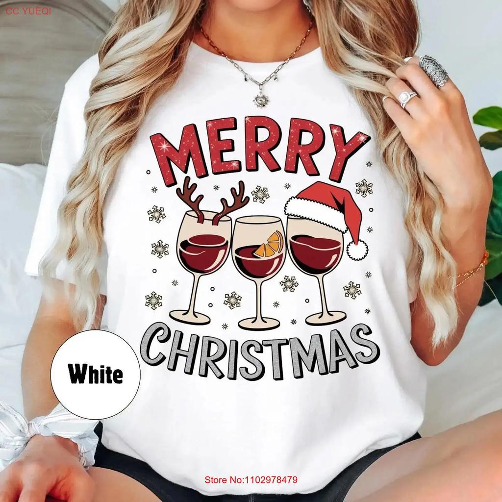 32 Christmas Wine T Shirt Spirits Lover Xm vintage Washed Breathable Versatile Soft fashion Top For Everyday Wear