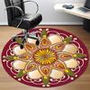 1pc MandalaChair Carpet for Office, Indoor Non-Slip Washable Polyester Fiber Carpet, Mat For Office, Machine Washable