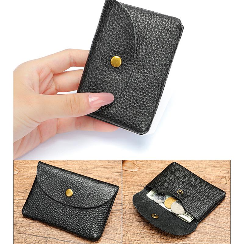 New Retro Leather Mini Minimalist Storage Card Bag Mens Top Cowhide Pocket Money ID Cards Credit Card Holder Slim Wallet