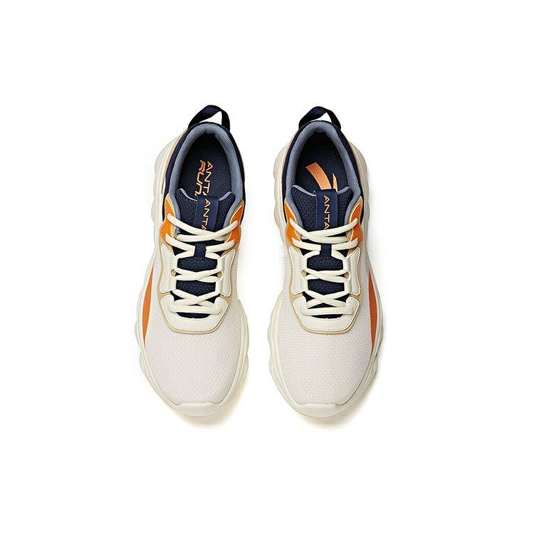 Anta Comfortable Casual Low-Top Running Shoes Men Sneakers White Blue Brown 912115535-4