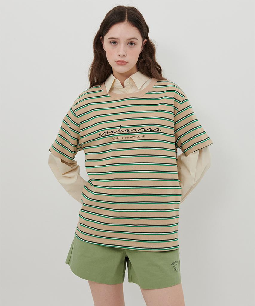 Eoboneoseu Lettering Print Shorts [Green]