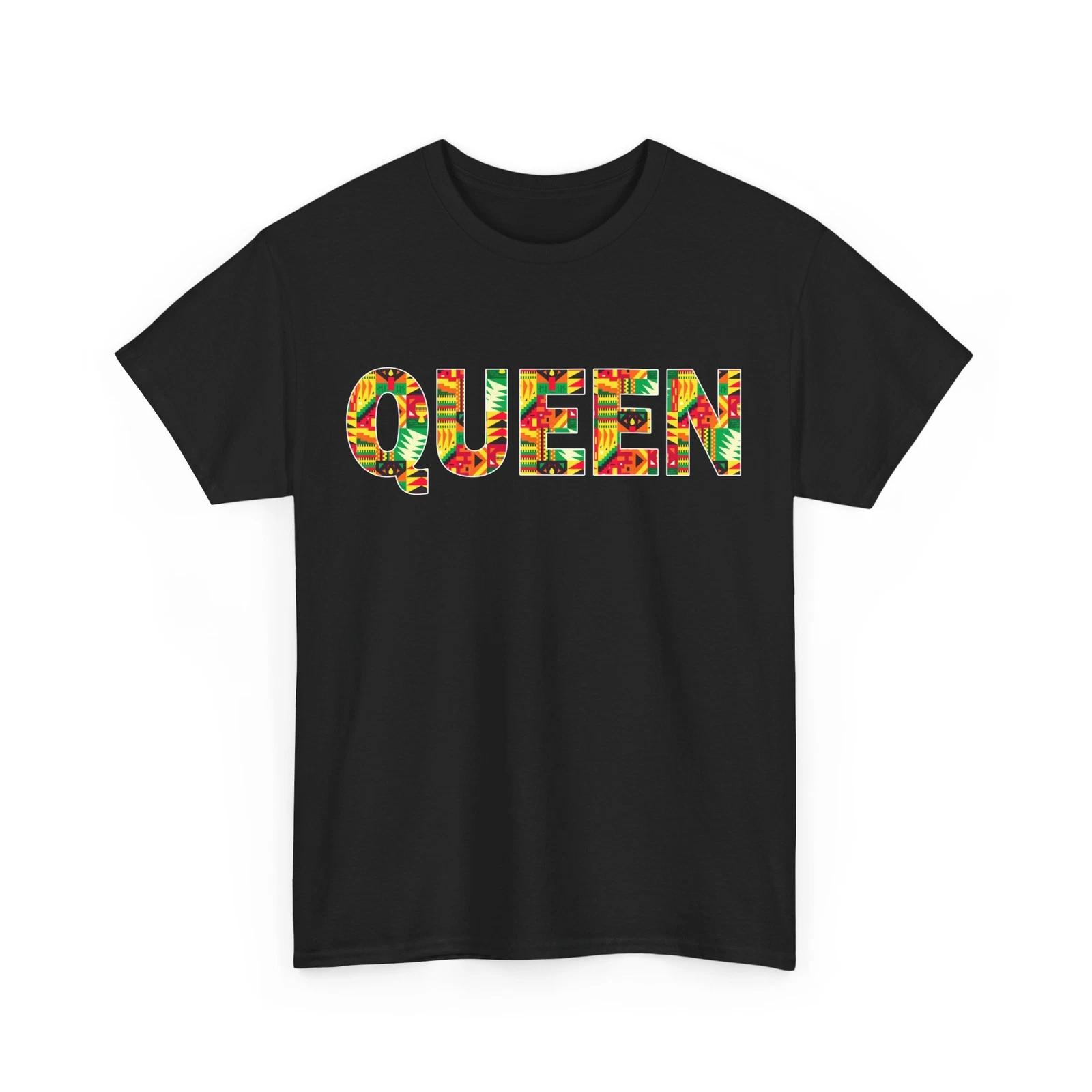 Black History Month Shirt, Queen African Pattern Women Girls Proud Shirt S