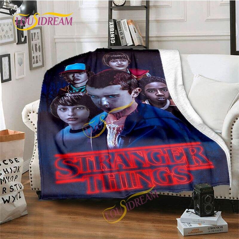 Stranger Things Flannel Blanket  Warm Comfort  Blanket Home Office Noon Break Blanket Travel Bed Sofa Washable Blanket.