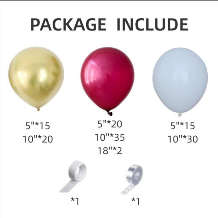 Burgundy Wedding Birthday Decoration Scene Arrangement Wedding Room Balloon Chain Dress Engagement Store Opening Anniversary Labor Day