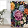 Revivalism Dahlia Flower Shower Curtain Bathroom Decorative Waterproof with Hooks