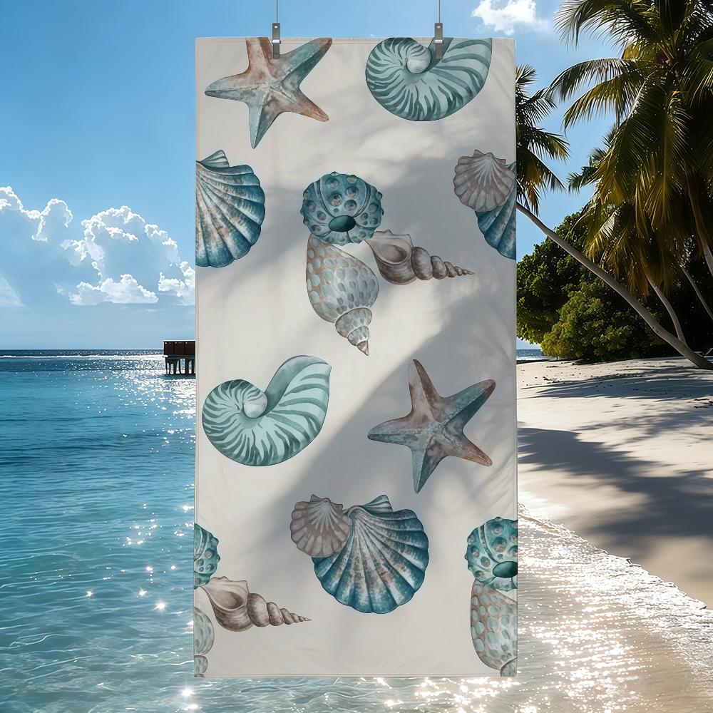 Schelp Zeester Handdoek Sneldrogende Strandhanddoeken Zijn Geschikt Voor Zwembaden Kamperen Yoga En De Sportschool
