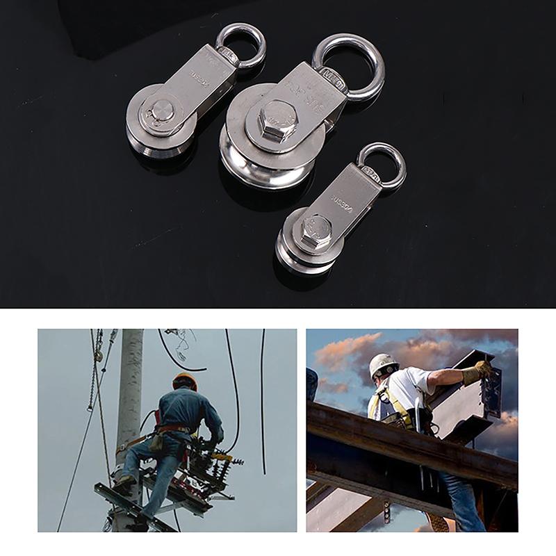 1Pc 304 Stainless Steel Duplex Bearing Super-Silent Detachable Rotation Pulley System Gym Traction Wheel U/V Type Swivel Pulley