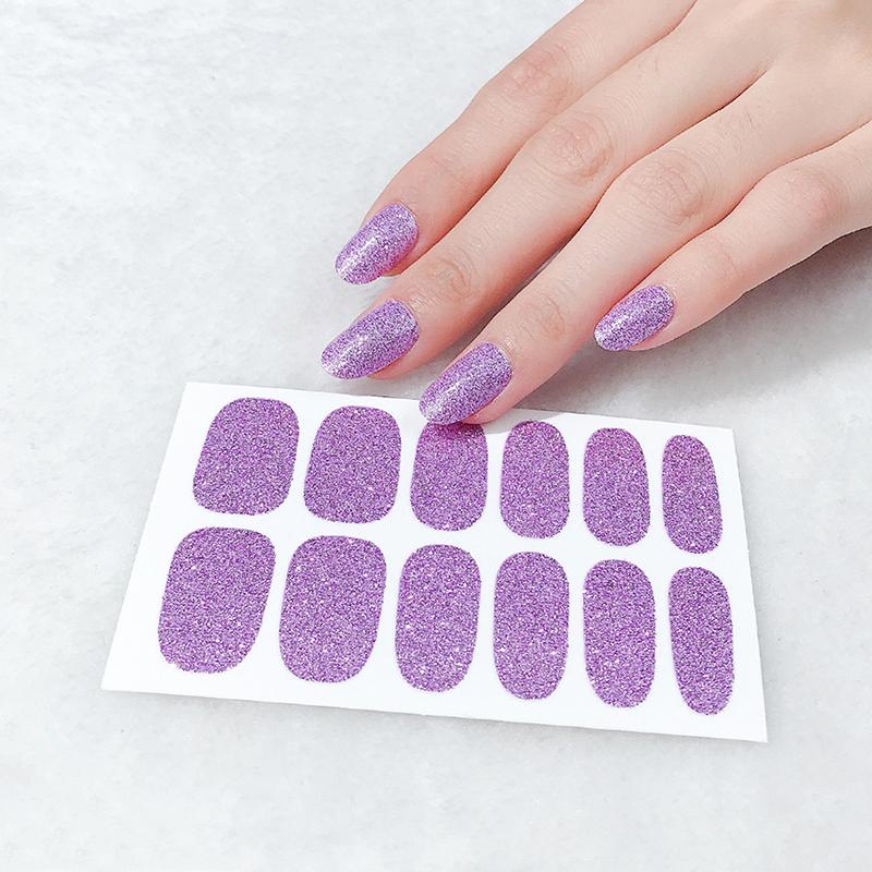 Gradient-Stil Nagellack-Aufkleber Set Selbstklebend Wasserdicht Glitzer Falsche Nagel-Aufkleber