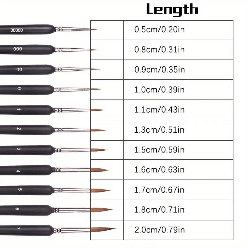 11Pcs/Set Hook Line Pen For Watercolor Oil Painting Extra Fine Soft Wolf Hair Hand Brush Gouache Acrylic Nail Art  Drawing