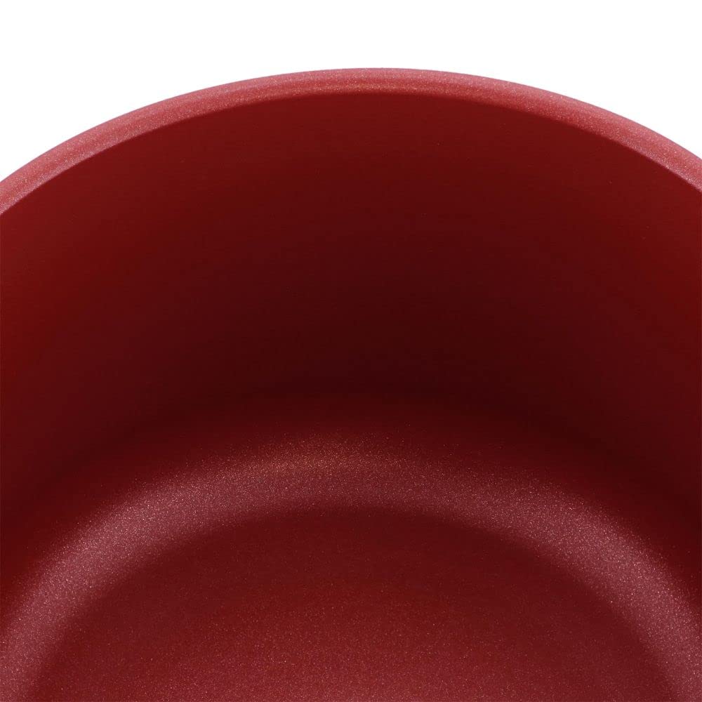 Bestco Double-Handled Stew Pot 22cm Red IH Compatible NM-114 Delicious Sign Evolt