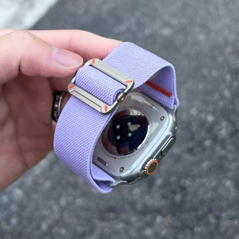 Schiebeschnalle Hill Strap für Apple Watch S10 - Nylon gewebtes, strapazierfähiges Armband für iWatch 10/9/8/7/6/5/4/3/2/1/SE/Ultra/Ultra2 49 mm 46 mm 45 mm 44 mm 42 mm